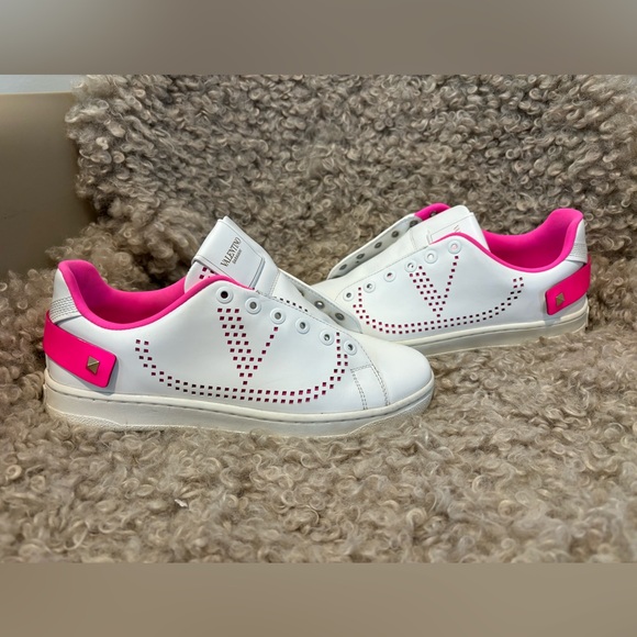 Valentino Garavani VLOGO sneaker - white & hot pink - size 35 - Picture 1 of 8
